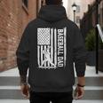 Retro Baseball Dad Us America Flag Fathers Day Men's Hoodie Back Print