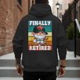 Retro Baseball Retirement Gnome Baseball Dad Finally Retired Men's Hoodie Back Print
