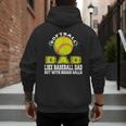 Softball Dad Like A Baseball Dad Softball Father's Day Men's Hoodie Back Print