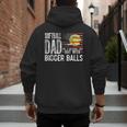 Softball Dad Like A Baseball Dad Retro US Flag Father's Day Men's Hoodie Back Print Softball Dad Like A Baseball Dad Retro US Flag Father's Day Men's Hoodie Back Print