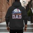 Vintage Baseball Dad Happy Fathers Day For Men Sports Lovers Men's Hoodie Back Print