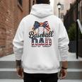 Baseball Dad American Flag Bow Sports Premium Men's Hoodie Back Print Baseball Dad American Flag Bow Sports Premium Men's Hoodie Back Print