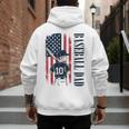 Baseball Dad Flag Tee I Raised Mine Ballpark Dad Men's Hoodie Back Print
