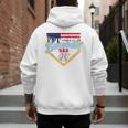 Baseball Dad Ice Cream Drip Father American Flag 4th Of July Men's Hoodie Back Print