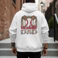 Baseball Dad Leopard Proud Ball Dad Game Day Men's Hoodie Back Print