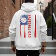 Baseball Dad USA American Flag Father's Day 4th Of July Premium Men's Hoodie Back Print Baseball Dad USA American Flag Father's Day 4th Of July Premium Men's Hoodie Back Print