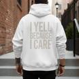 Baseball Fan Humor I Yell Because I Care Baseball Dads Premium Men's Hoodie Back Print Baseball Fan Humor I Yell Because I Care Baseball Dads Premium Men's Hoodie Back Print