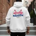 Daddy Of The Rookie Baseball Dad Retro Love Heart Birthday Premium Men's Hoodie Back Print