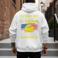Softball Dad Like A Baseball Dad But Bigger Balls Back Premium Men's Hoodie Back Print