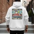 Softball Dad Like a Baseball Dad Gift Men Premium Men's Hoodie Back Print