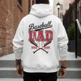 Vintage Baseball Dad Daddy Father's Day Baseball Players Men's Hoodie Back Print