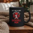 Act Like a Lady Scream Like a Baseball Mom Baseball Graphic Print Coffee Mug