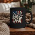 Baseball Dad American USA Flag Dada Men Baseball Fathers Day Graphic Print Coffee Mug