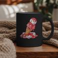 Baseball Ice Cream Drip Youth Strawberry Baseball Red Graphic Print Coffee Mug