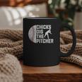 Chicks Dig The Pitcher Baseball Graphic Print Coffee Mug