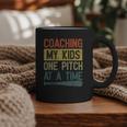 Coaching My Kids One Pitch At A Time Vintage Baseball Dad Graphic Print Coffee Mug Coaching My Kids One Pitch At A Time Vintage Baseball Dad Graphic Print Coffee Mug