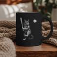 Cute Kitten Playing Baseball Hitter Bat Cool Baseball Cat Graphic Print Coffee Mug