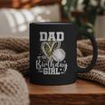 Dad Of The Birthday Girl Baseball Dad Leopard Heart Graphic Print Coffee Mug