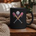 Dripping Pink Baseball Crossed Bats Summer Graphic Print Coffee Mug Dripping Pink Baseball Crossed Bats Summer Graphic Print Coffee Mug