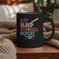 Eat Sleep Baseball Repeat Bat Ball Player Fan Graphic Print Coffee Mug