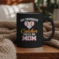 My Favorite Catcher Calls Me Mom Catcher Baseball Mom Heart Graphic Print Coffee Mug