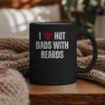 I Love Hot Baseball Dads With Beards Red Hearts Graphic Print Coffee Mug