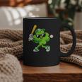 Lucky Shamrock Playing Baseball St Patrick's Kids Boys Graphic Print Coffee Mug
