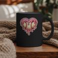 Melting Baseball Drip Heart Softball Player Lover Ice Cream Graphic Print Coffee Mug
