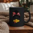 Messy Bun Baseball Mom Turkey Face Matching Thanksgiving Graphic Print Coffee Mug