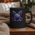 Neon Dripping Baseball And Bats Colorful Sports Art Graphic Print Coffee Mug Neon Dripping Baseball And Bats Colorful Sports Art Graphic Print Coffee Mug