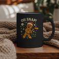 Oh Snap Gingerbreadman Christmas Baseball Graphic Print Coffee Mug