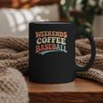 Weekends Coffee Baseball Retro Vibes Graphic Print Coffee Mug