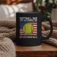 Softball Dad Like a Baseball Dad Father's Day USA Flag Graphic Print Coffee Mug