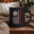 Vintage Baseball DAD American Flag Fathers Day 4th Of July Graphic Print Coffee Mug