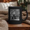 Vintage Coaching My Kids One Pitch At A Time Baseball Dad Graphic Print Coffee Mug