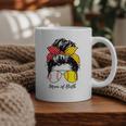 Baseball Mom Softball Mom Of Both Messy Bun Mother's Day Graphic Print Coffee Mug Baseball Mom Softball Mom Of Both Messy Bun Mother's Day Graphic Print Coffee Mug