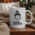Baseball Momster Messy Bun Skull Mom For Women Halloween Graphic Print Coffee Mug