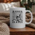 Raised In a Pen Baseball Pitcher Saying Bullpen Graphic Print Coffee Mug