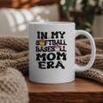 In My Softball Baseball Mom Era Retro Groovy Mom Of Both Graphic Print Coffee Mug