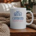 Tired But Caffeinated Baseball Mom Trendy Tired Baseball Mom Graphic Print Coffee Mug