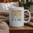 Vintage Baseball Dad Coaching My Kids One Pitch At A Time Graphic Print Coffee Mug Vintage Baseball Dad Coaching My Kids One Pitch At A Time Graphic Print Coffee Mug