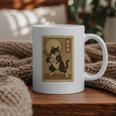 Vintage Japanese Ukiyo-e Baseball Cat Batting Graphic Print Coffee Mug
