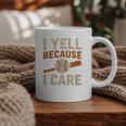 I Yell Because I Care Baseball Dad Coach Father's Day Premium Tri-Blend Graphic Print Coffee Mug