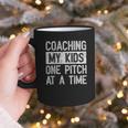 Baseball Dad Vintage Coaching My Kids One Pitch At A Time Graphic Print Coffee Mug Baseball Dad Vintage Coaching My Kids One Pitch At A Time Graphic Print Coffee Mug