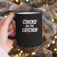 Baseball Seams Chicks Dig The Catcher Graphic Print Coffee Mug Baseball Seams Chicks Dig The Catcher Graphic Print Coffee Mug