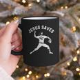 Christian Jesus Saves Baseball Pitcher Heaven 01 Sports Graphic Print Coffee Mug