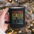 Coaching My Kids One Pitch At A Time Vintage Baseball Dad Graphic Print Coffee Mug Coaching My Kids One Pitch At A Time Vintage Baseball Dad Graphic Print Coffee Mug