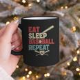 Eat Sleep Baseball Repeat Bat Ball Player Fan Graphic Print Coffee Mug