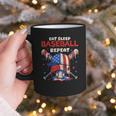 Eat Sleep Baseball Repeat Ice Cream Drip Crossed Bats Graphic Print Coffee Mug