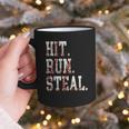 Hit Run Steal Baseball Mom For Women Baseball Graphic Print Coffee Mug Hit Run Steal Baseball Mom For Women Baseball Graphic Print Coffee Mug